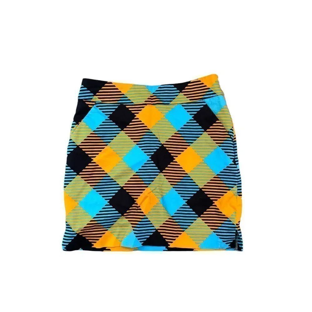 Loudmouth Womens Golf Skort Orange Blue Black 0